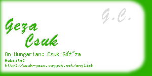 geza csuk business card